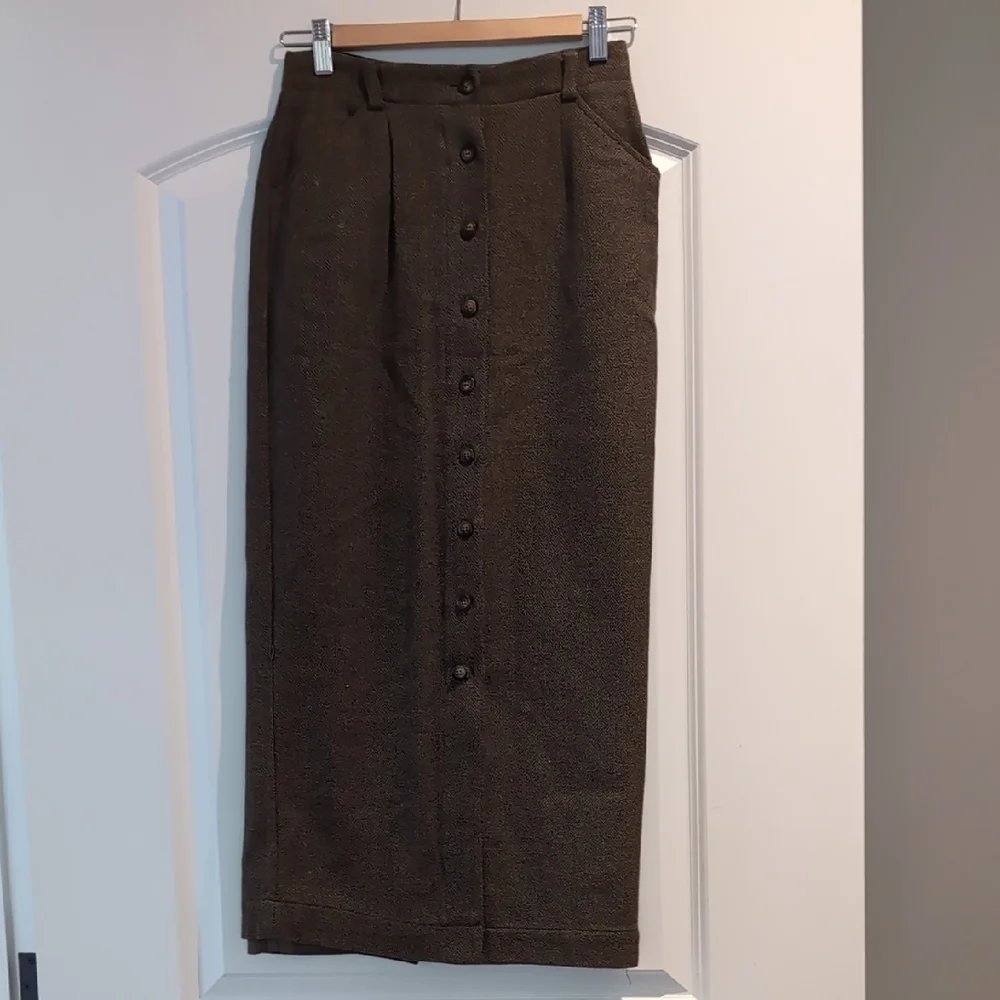 GAP Brown Button-Front Pencil Skirt - Picture 1 of 7